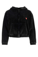 Black velvet sweatshirt 1