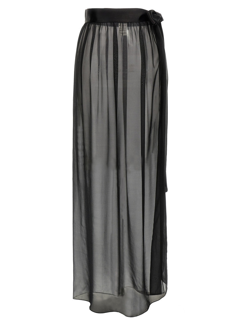 Black Chiffon long skirt 2