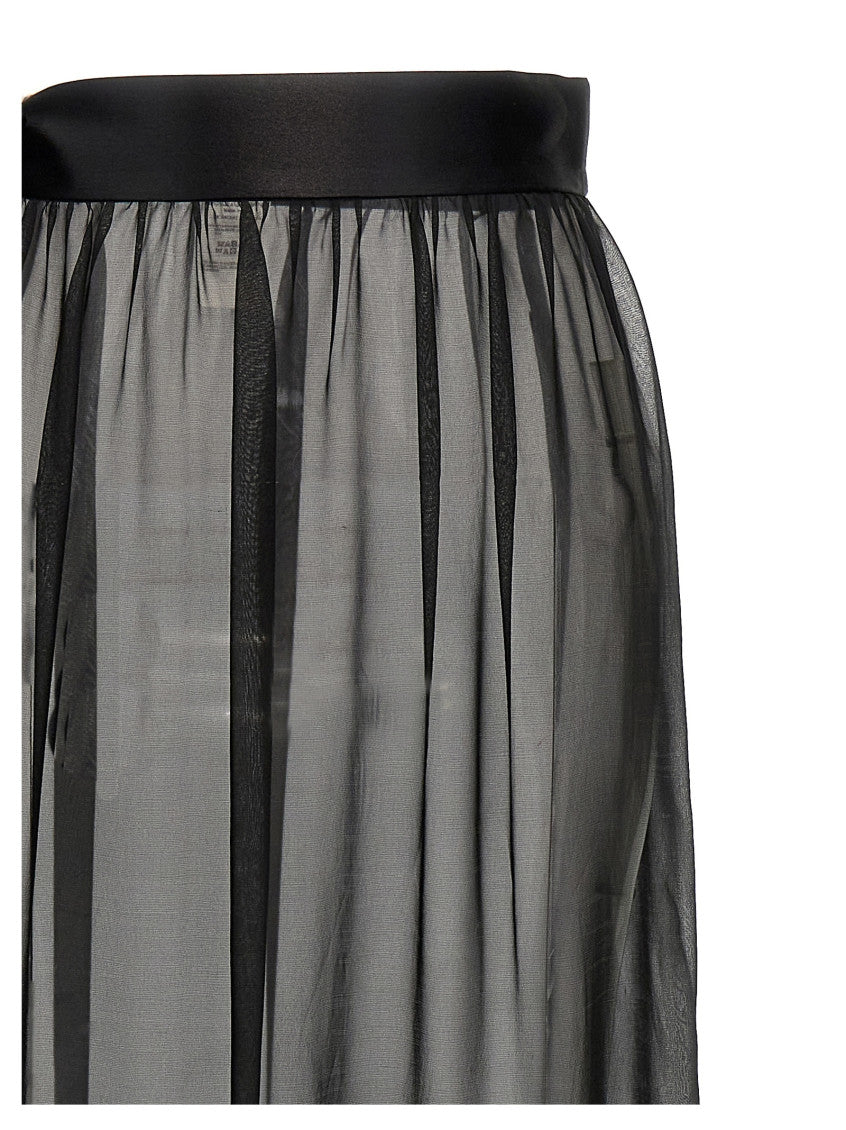 Black Chiffon long skirt 3