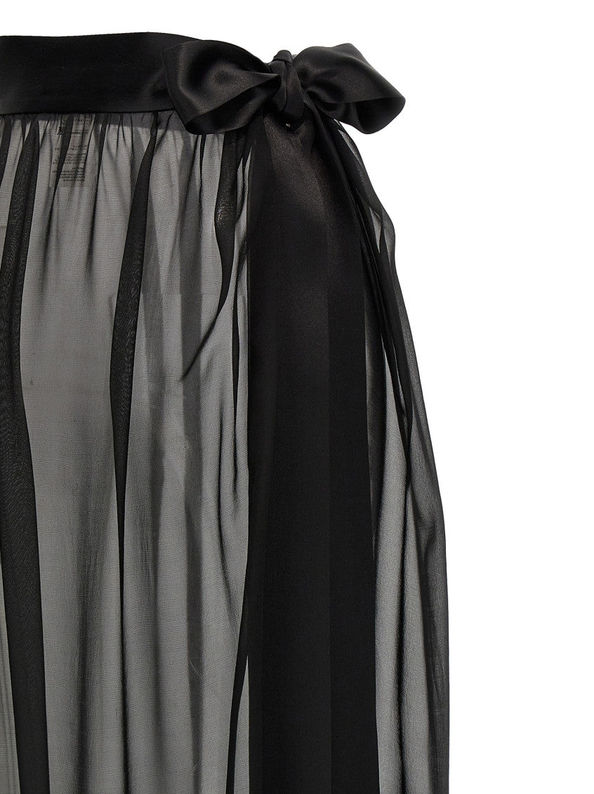 Black Chiffon long skirt 4
