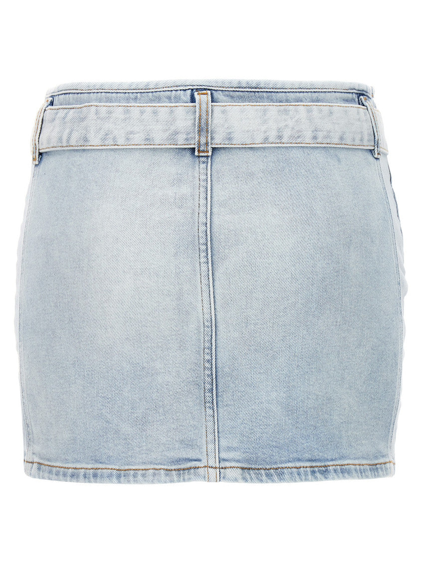 Light Blue De-flip-s Denim Miniskirt 2