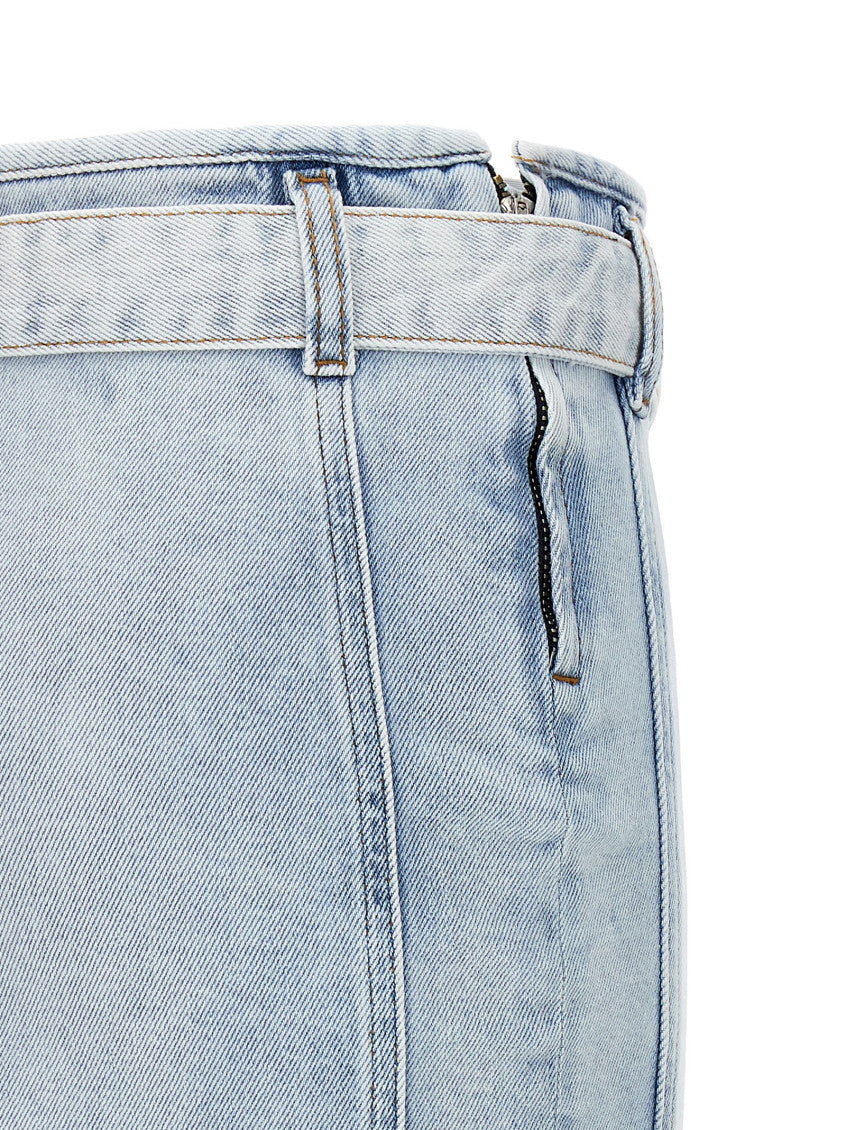 Light Blue De-flip-s Denim Miniskirt 4