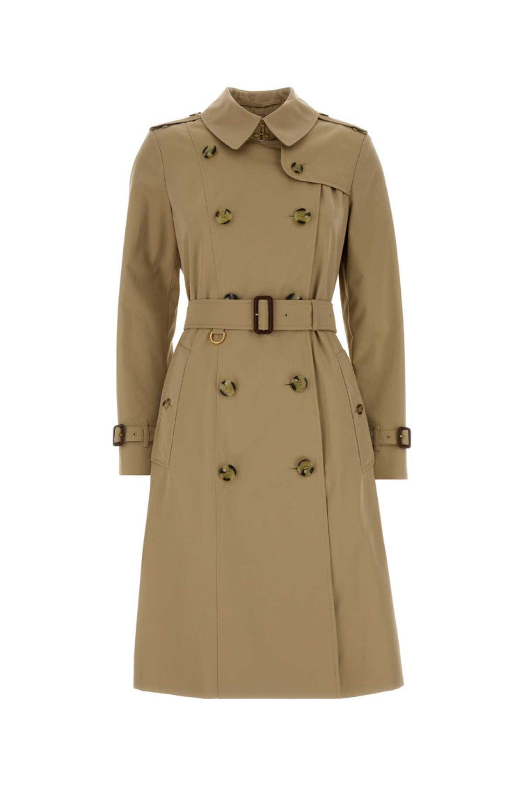 Beige Double-Breasted Trench Coat 1