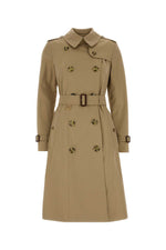 Beige Double-Breasted Trench Coat 1
