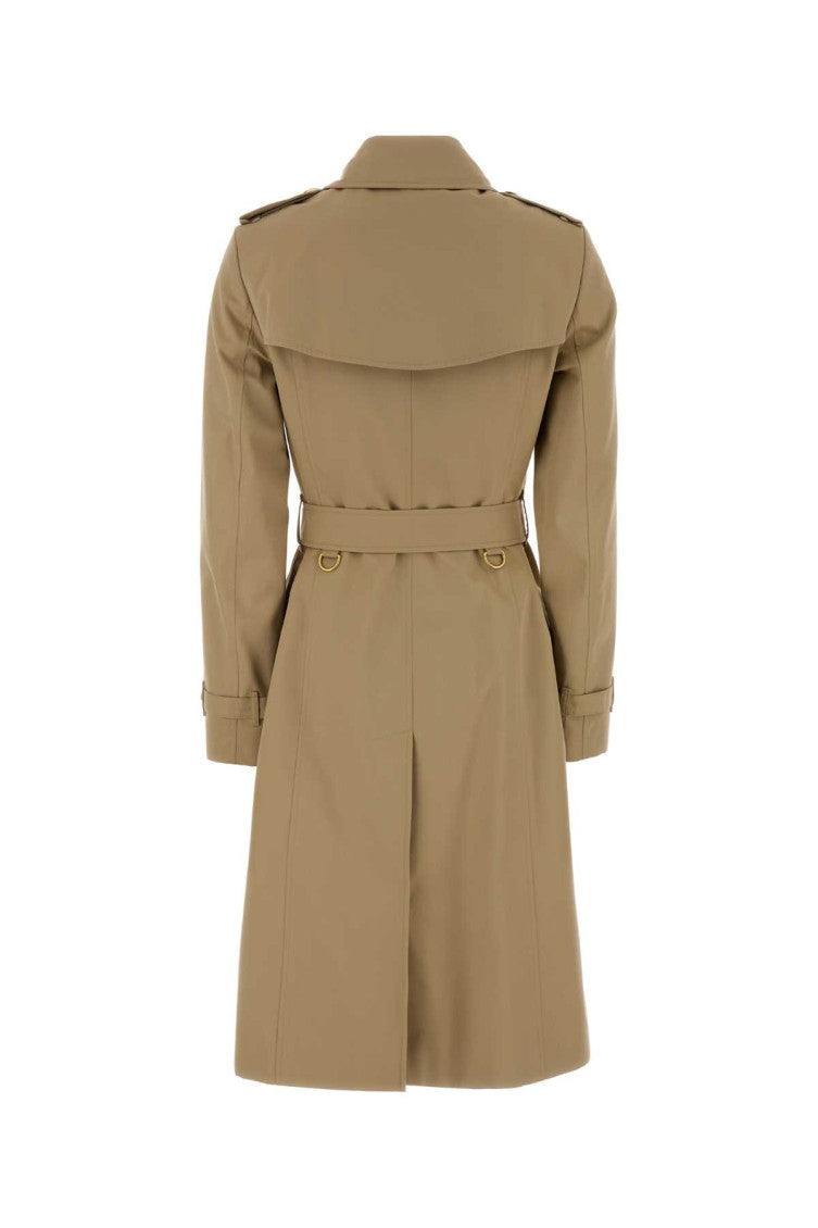 Beige Double-Breasted Trench Coat 2