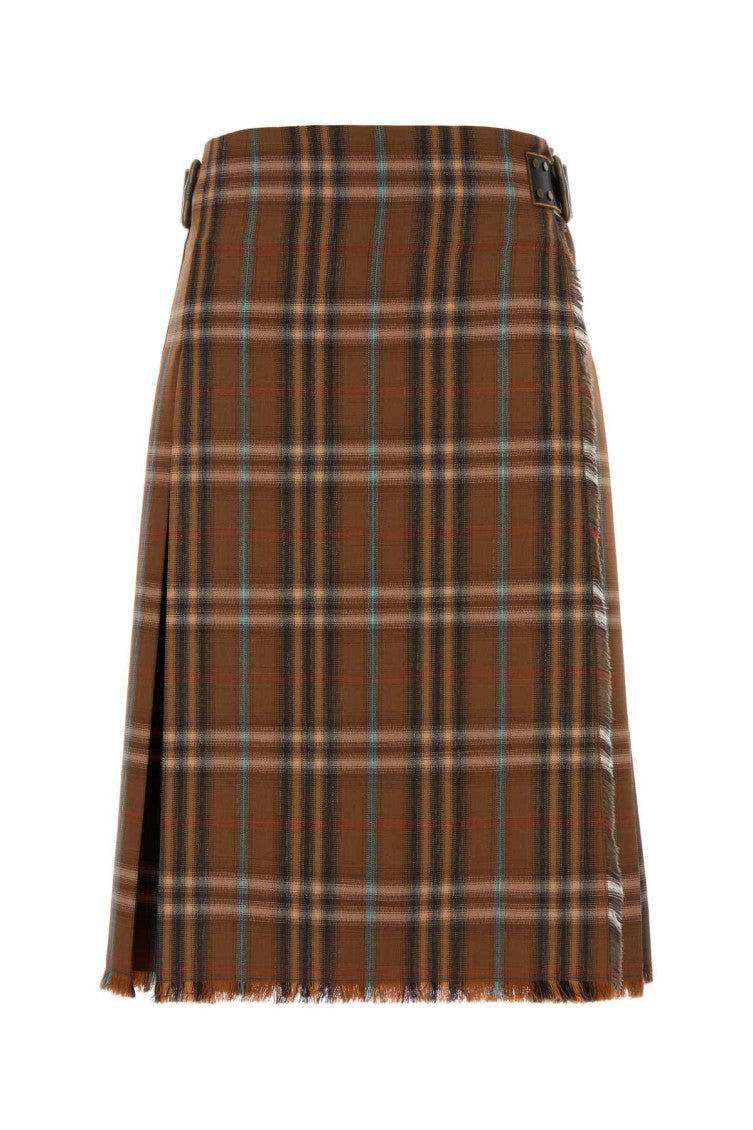 Brown Check Skirt 1