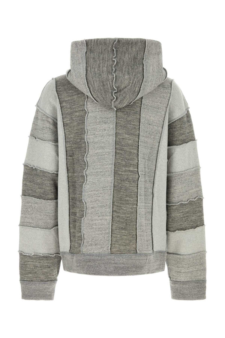 Grey Patchwork Zipped Hoodie 2