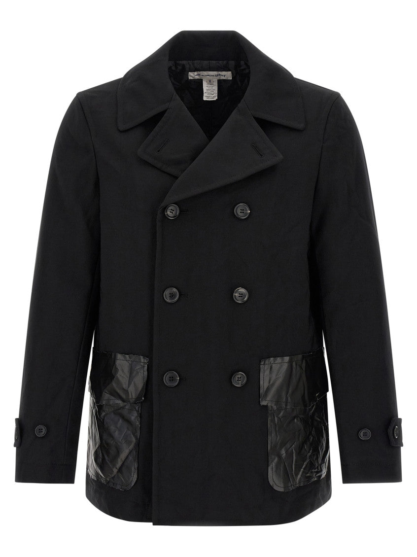 Black Double-Breasted Caban Coat 1