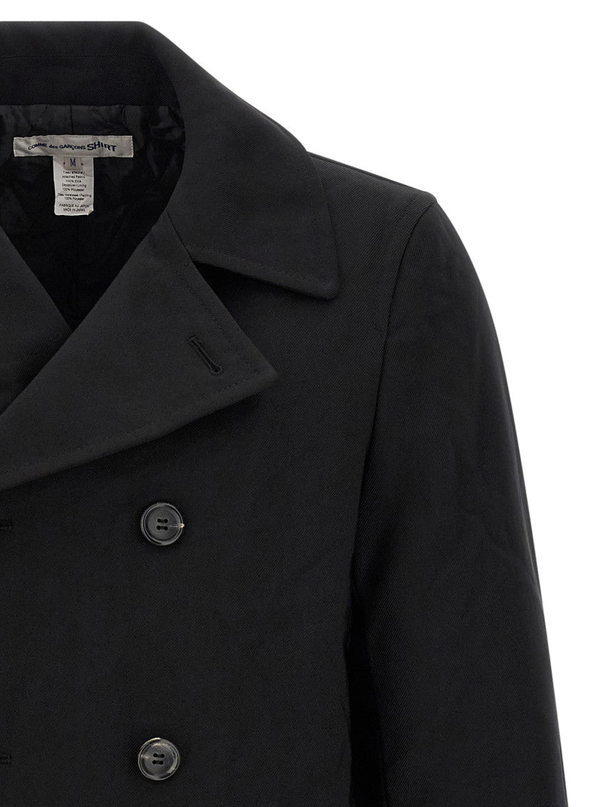Black Double-Breasted Caban Coat 3