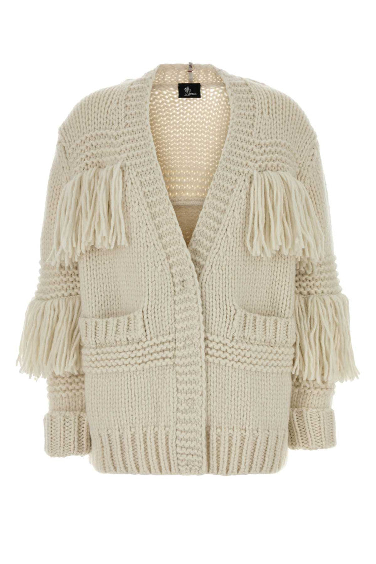 Ivory V-Neck Cardigan 1