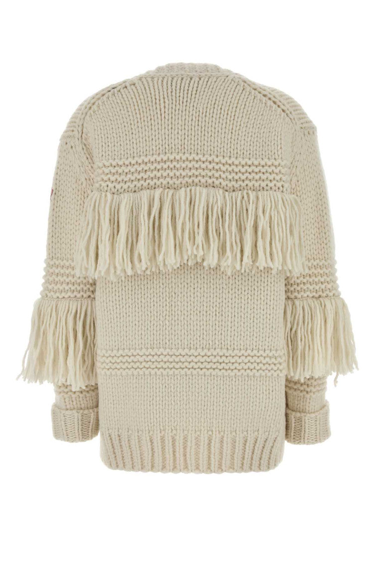 Ivory V-Neck Cardigan 2