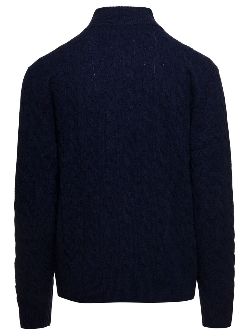 Navy Blue Logo Knitted Sweater 2