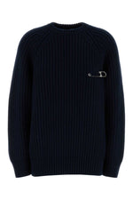 Navy Blue Ribbed Sweater 1