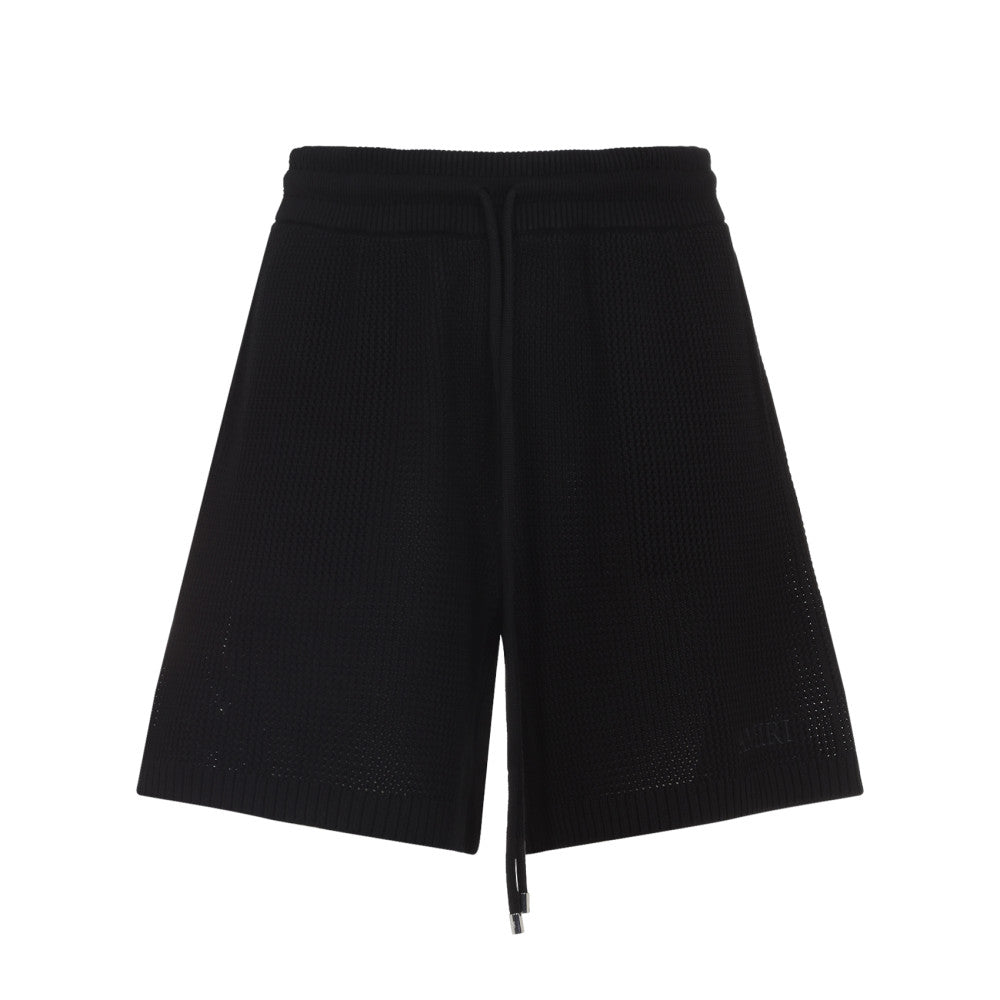 Black Crochet Mesh Short 1