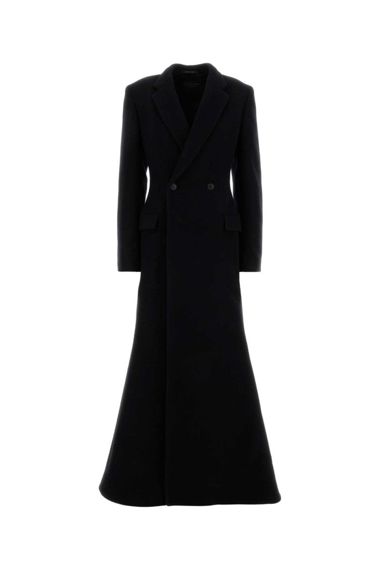 Black Wool Blend Coat 1