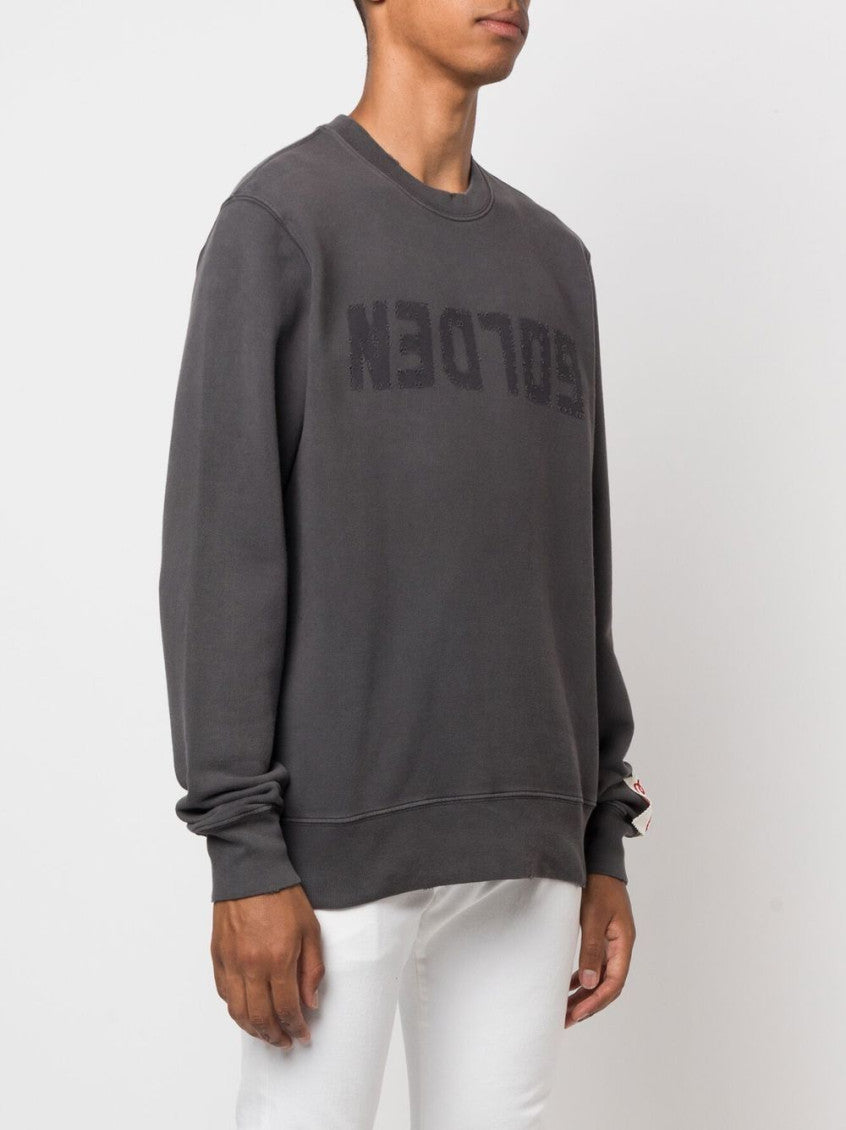 Grey Crewneck Distressed Sweatshirt 3