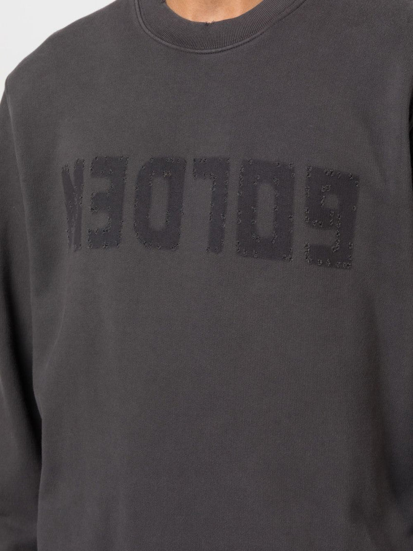 Grey Crewneck Distressed Sweatshirt 8