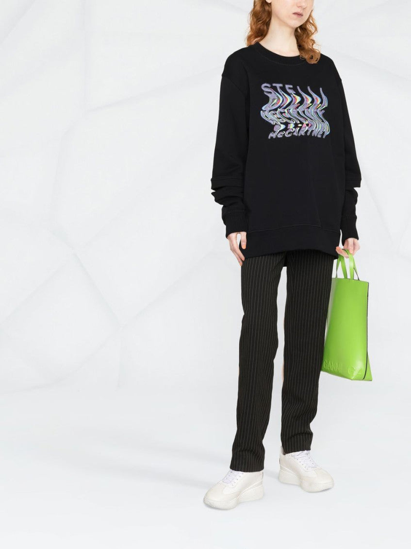 Black Cotton logo sweatshirt 2