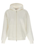 White Cotton zipped hoodie 1