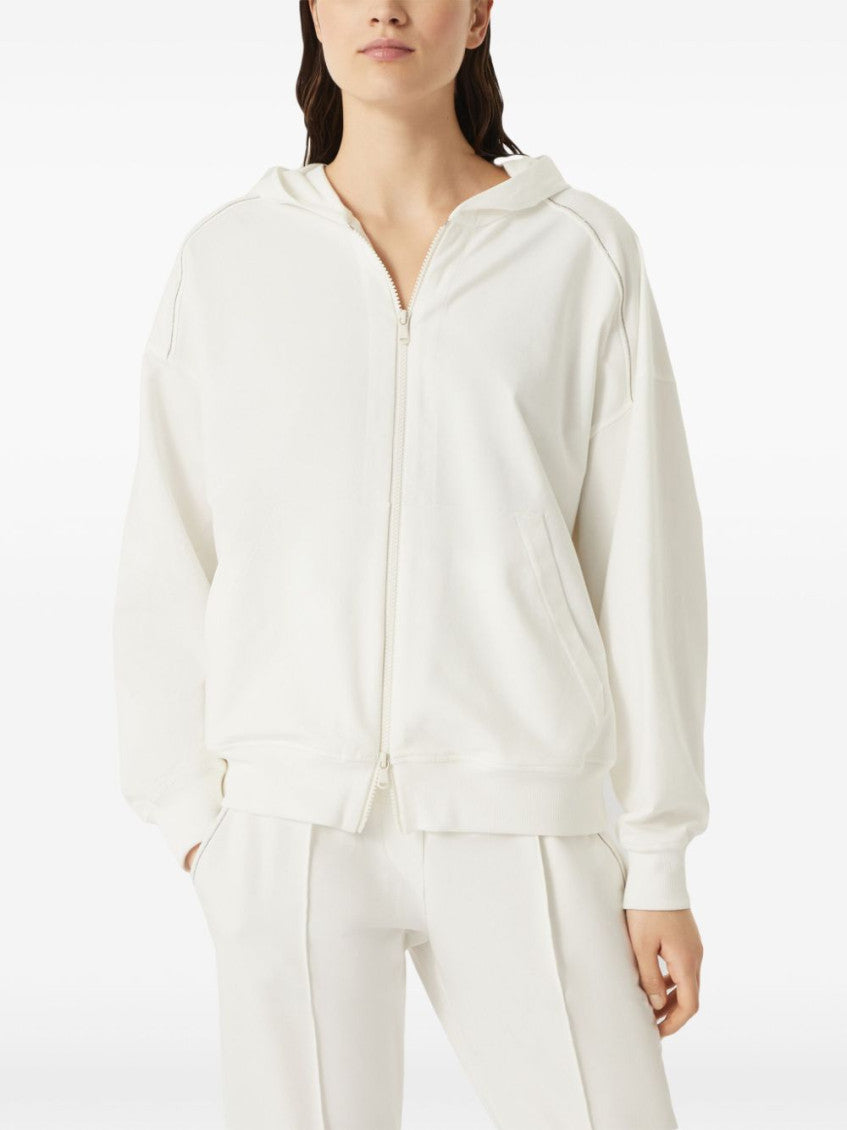White Cotton zipped hoodie 6