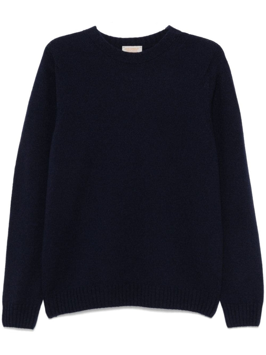Navy Blue Crewneck Wool Sweater 1