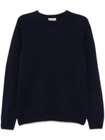 Navy Blue Crewneck Wool Sweater 1