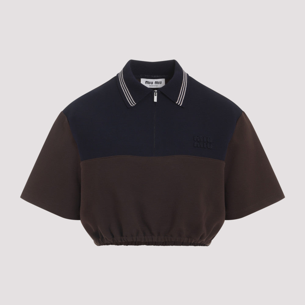 Brown Blue Cropped Top 2