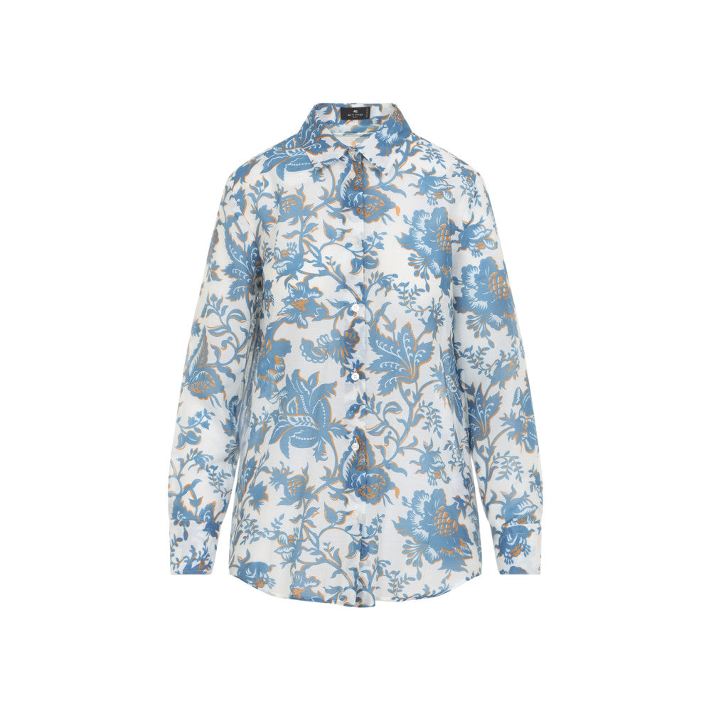 Blue White Printed Shirt 1