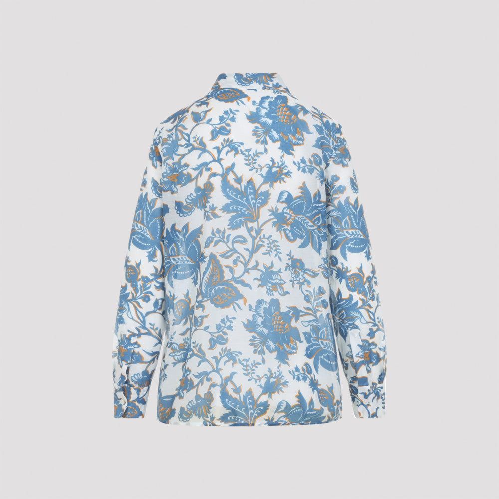 Blue White Printed Shirt 4