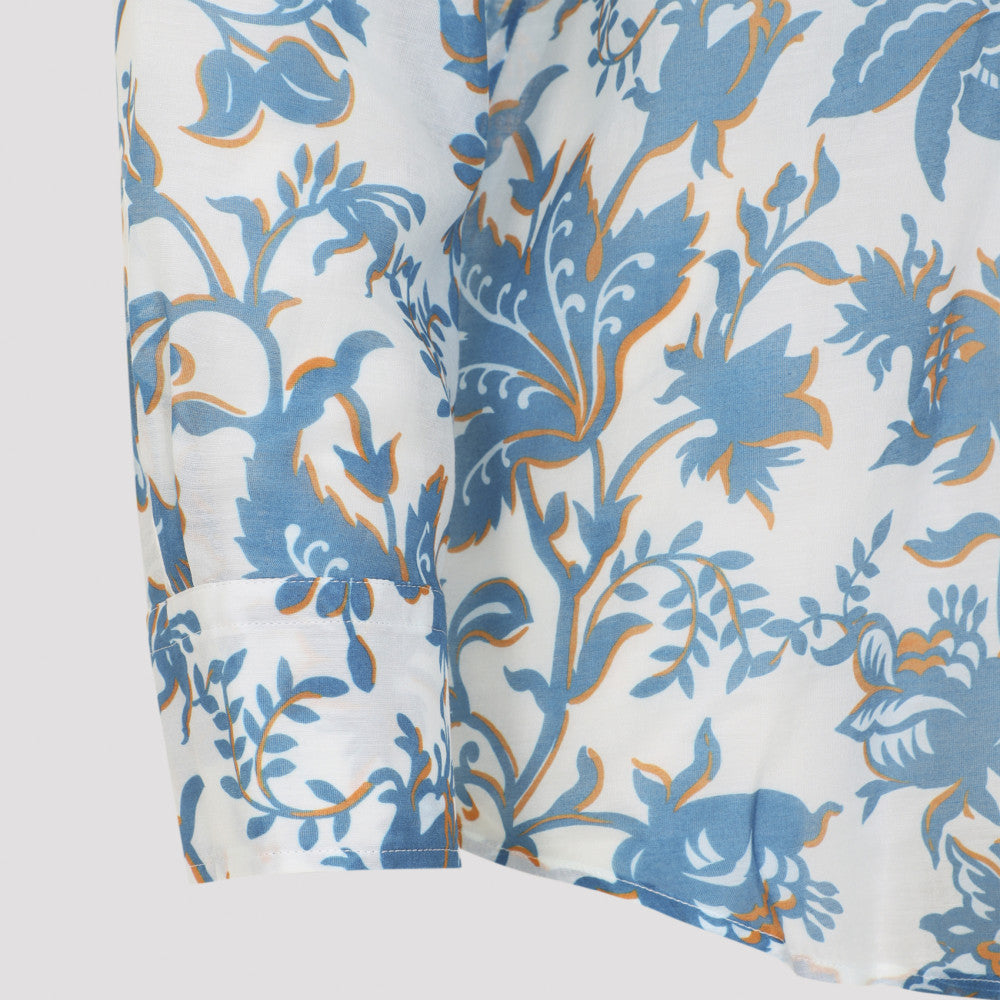 Blue White Printed Shirt 5