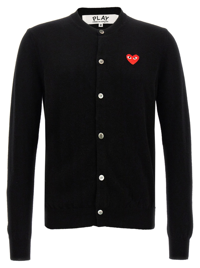 Black Logo wool cardigan 1