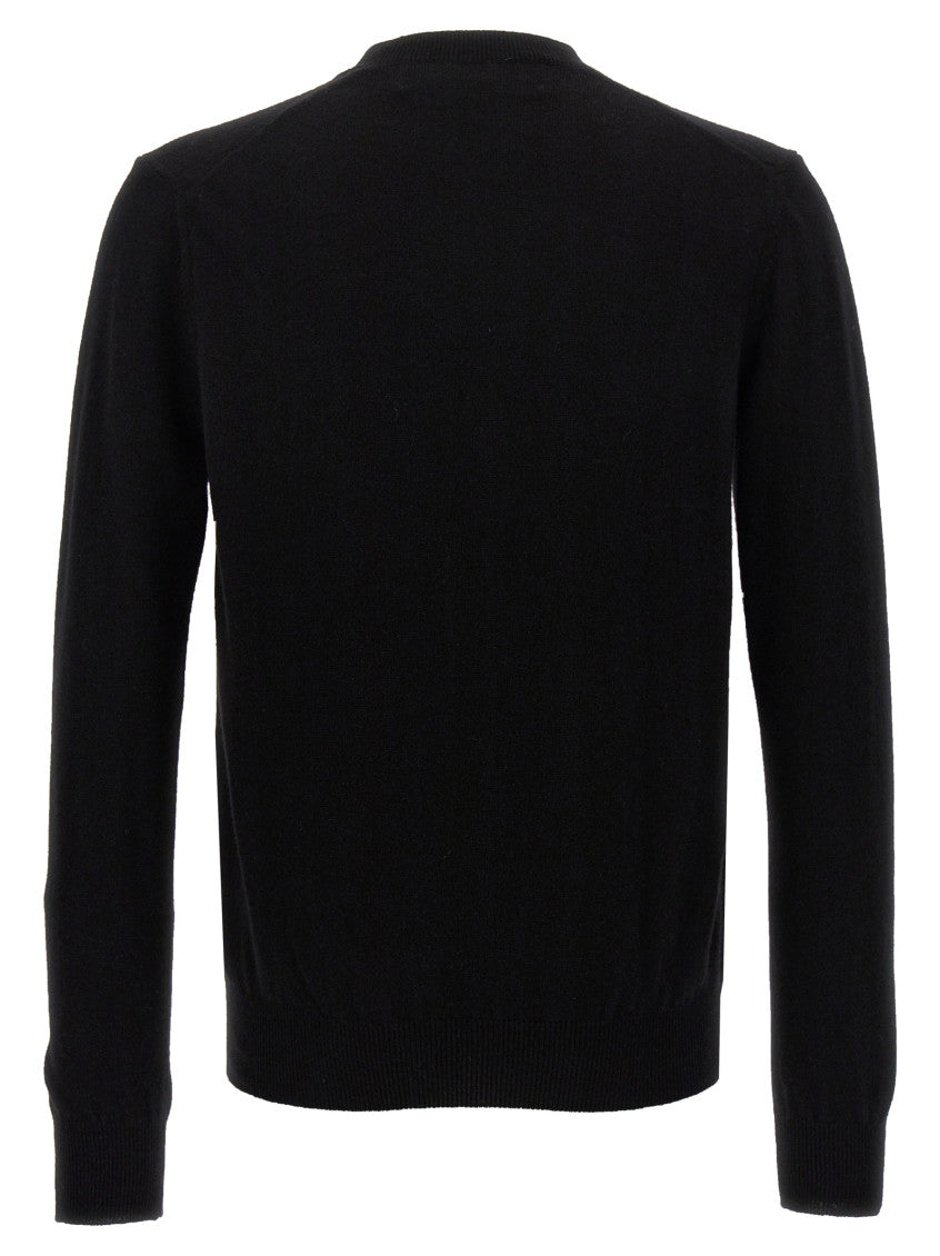 Black Logo wool cardigan 2