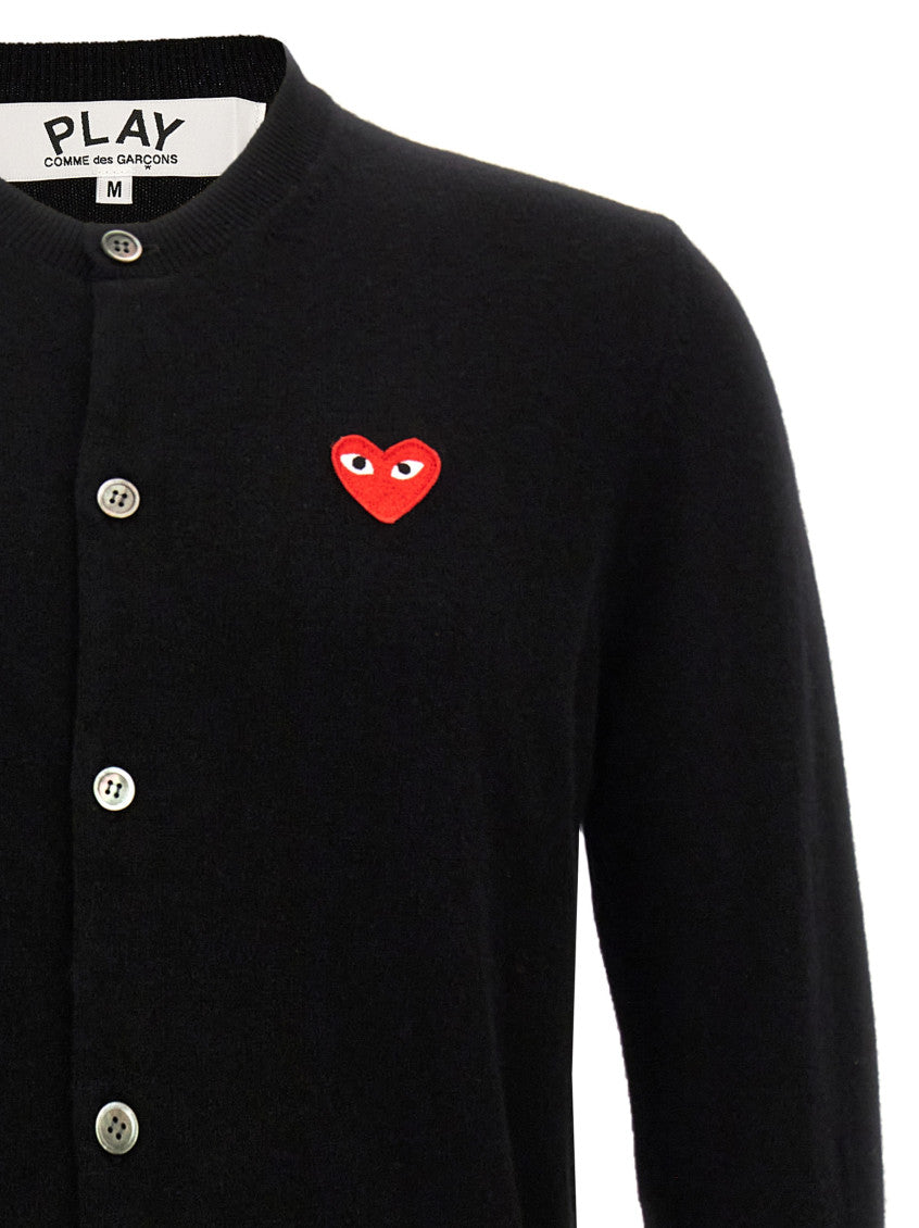 Black Logo wool cardigan 3