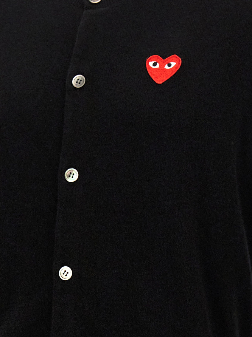 Black Logo wool cardigan 4