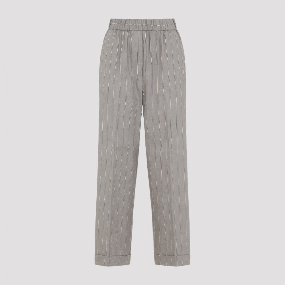 Brown Straight Leg Pants 3