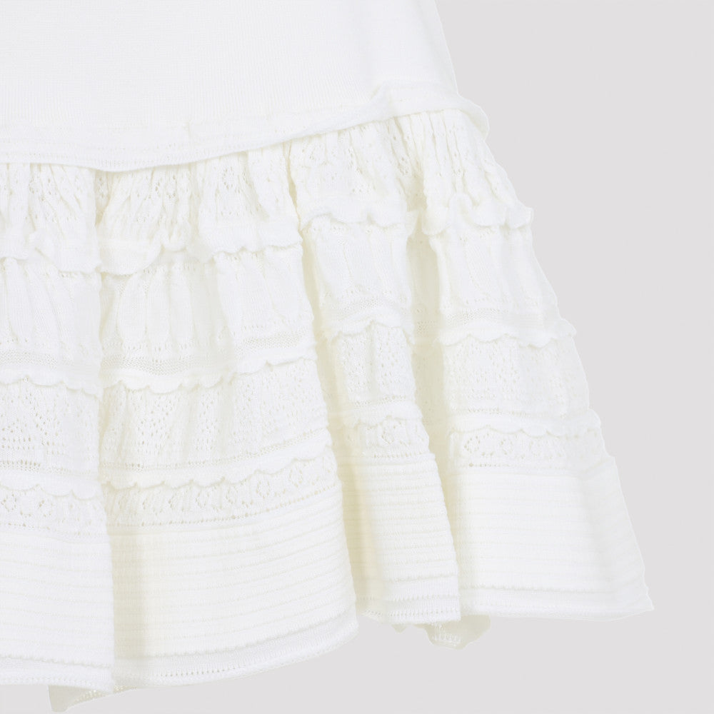 White Wool Mini Skirt 5