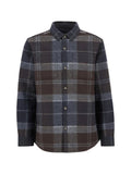 Brown Grey Check Fleece Overshirt 1
