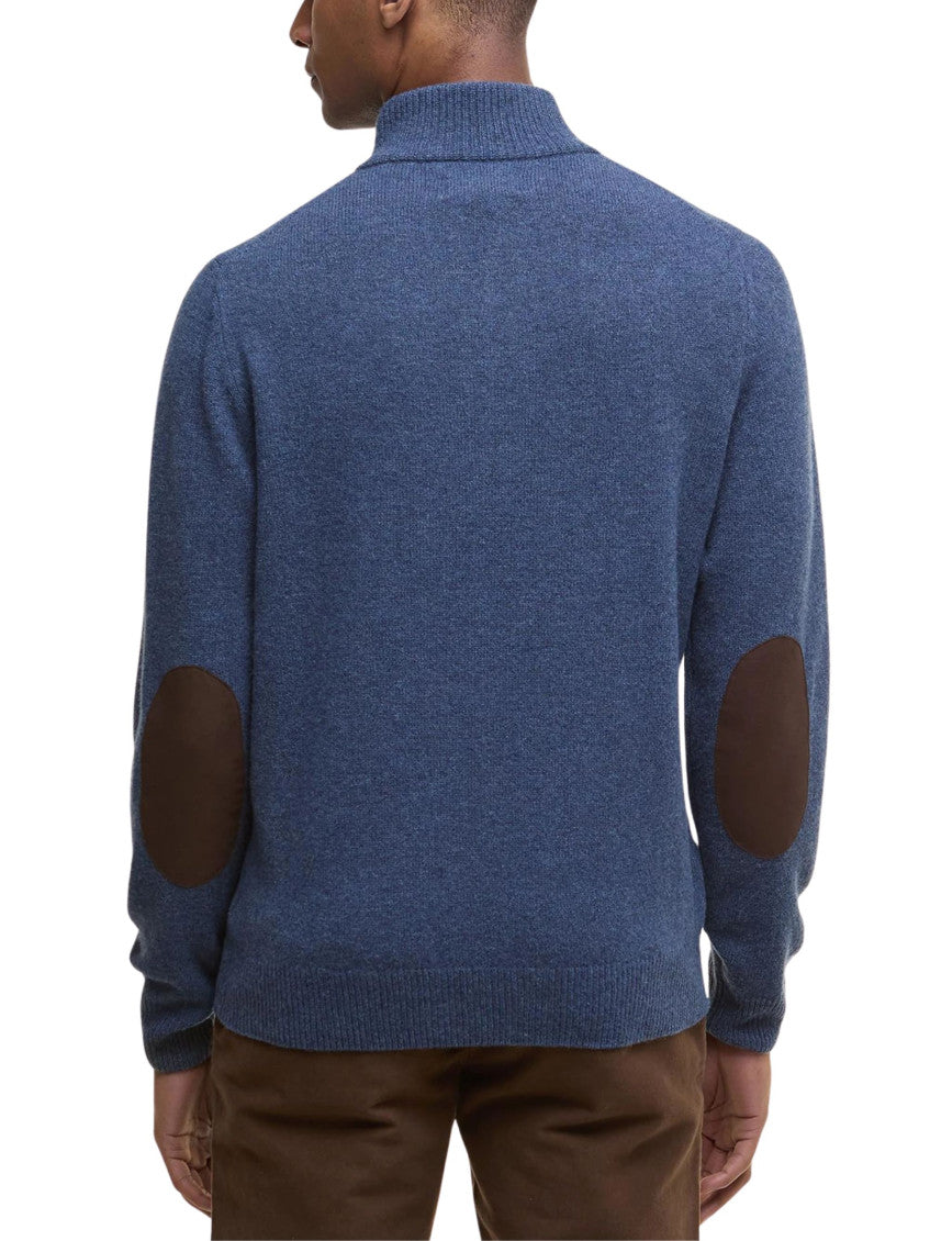 Blue Elbow-Patch Sweatshirt 2