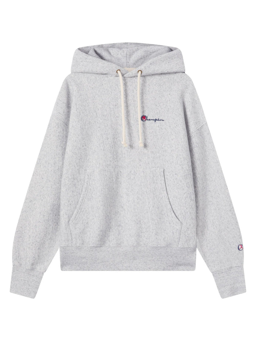 Grey Logo Cotton Hoodie 1