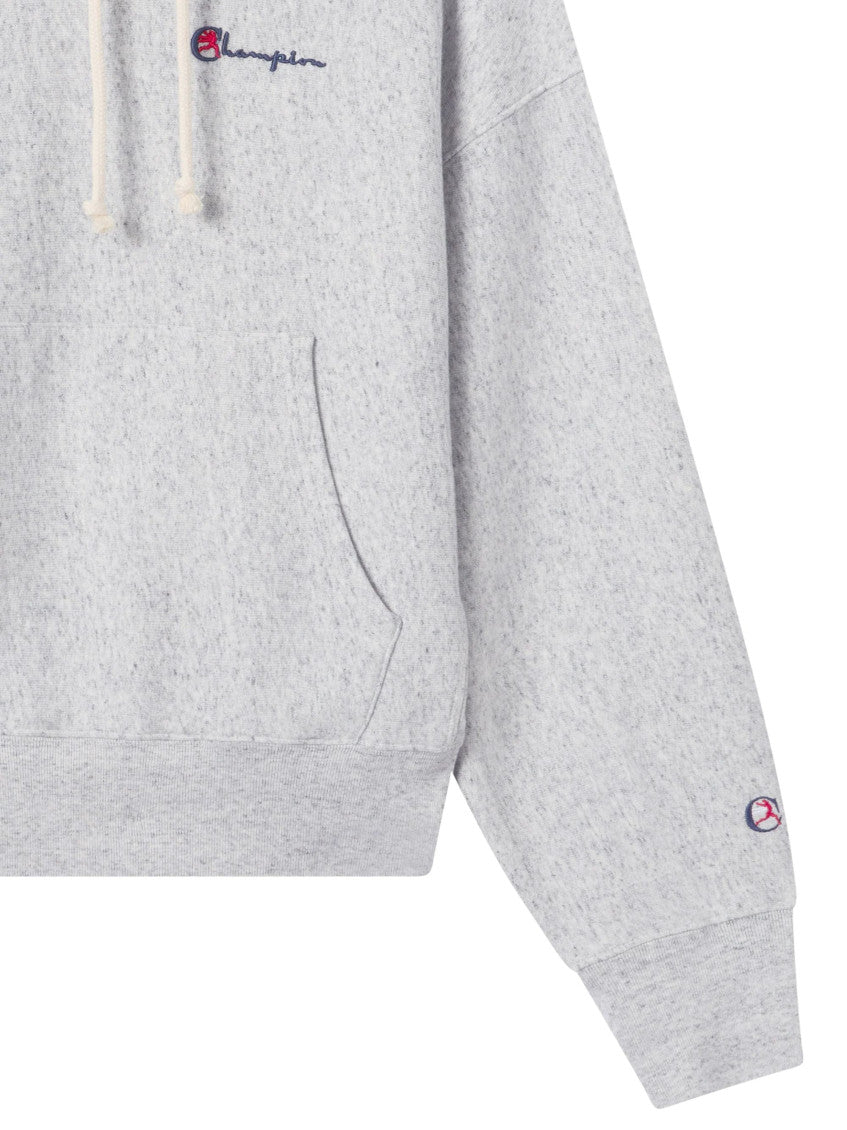 Grey Logo Cotton Hoodie 2