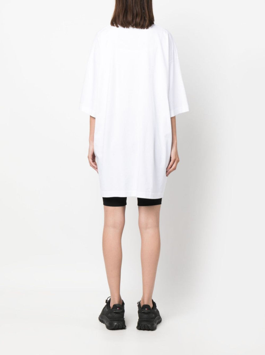 White Logo Cotton T-shirt 2