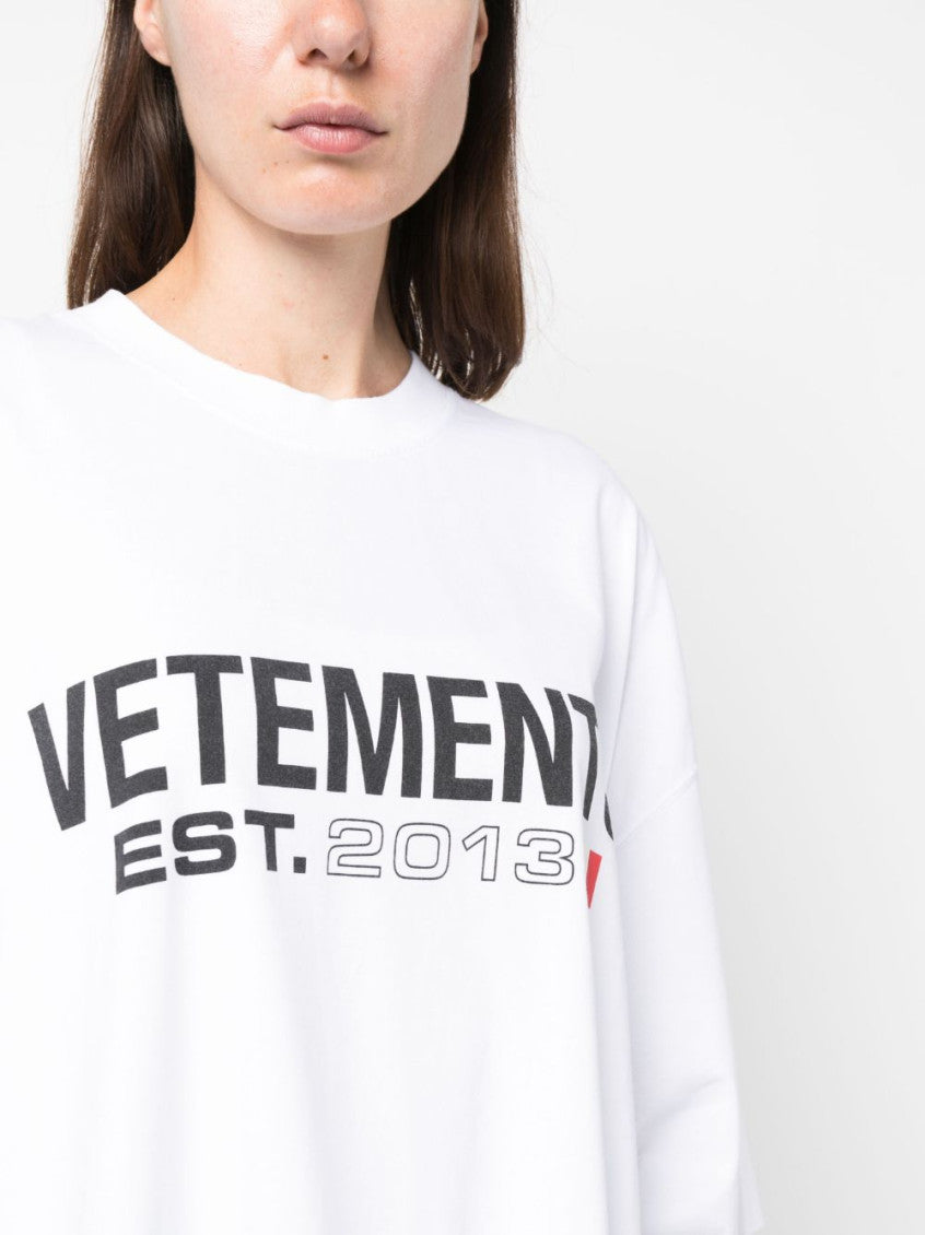 White Logo Cotton T-shirt 3