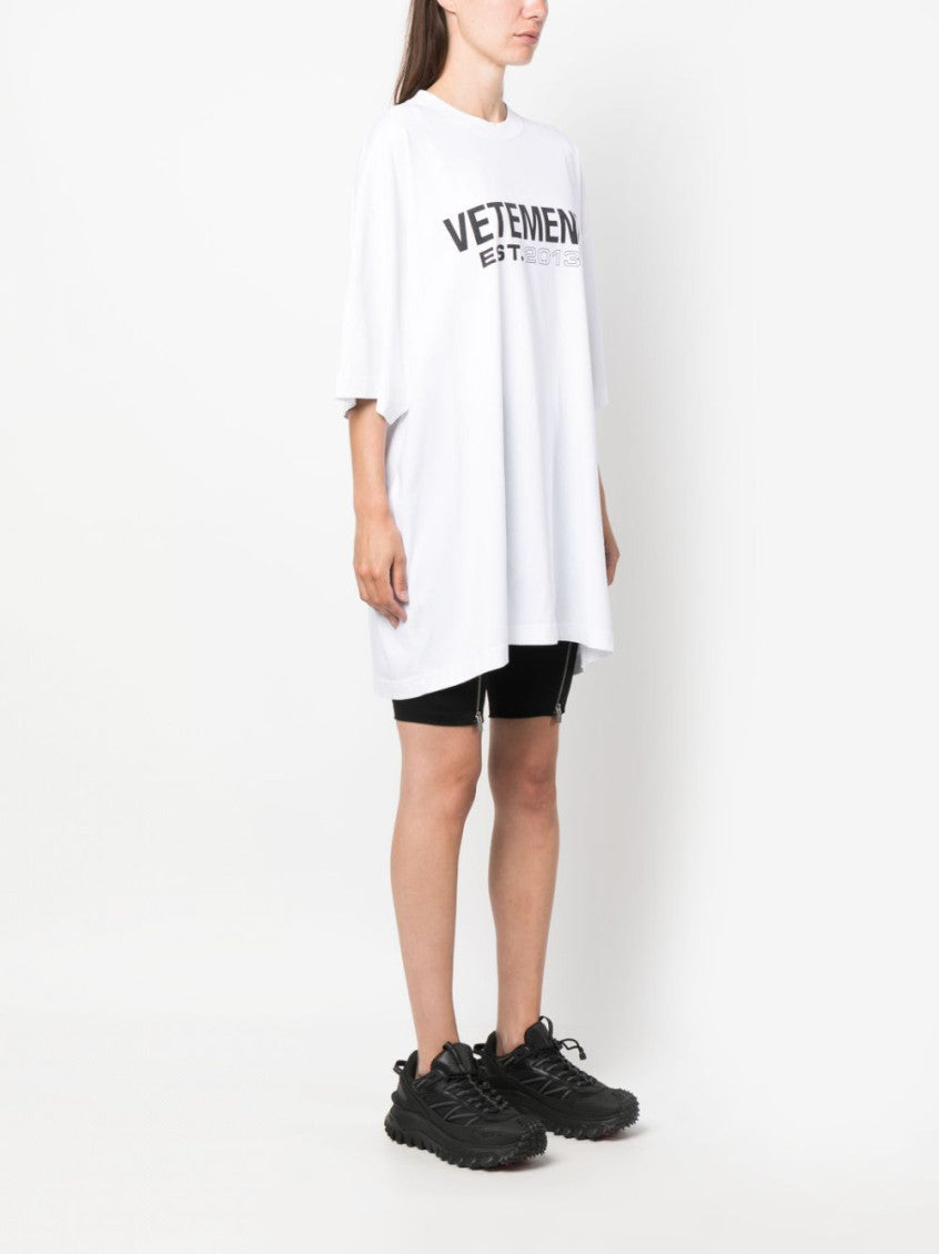 White Logo Cotton T-shirt 5