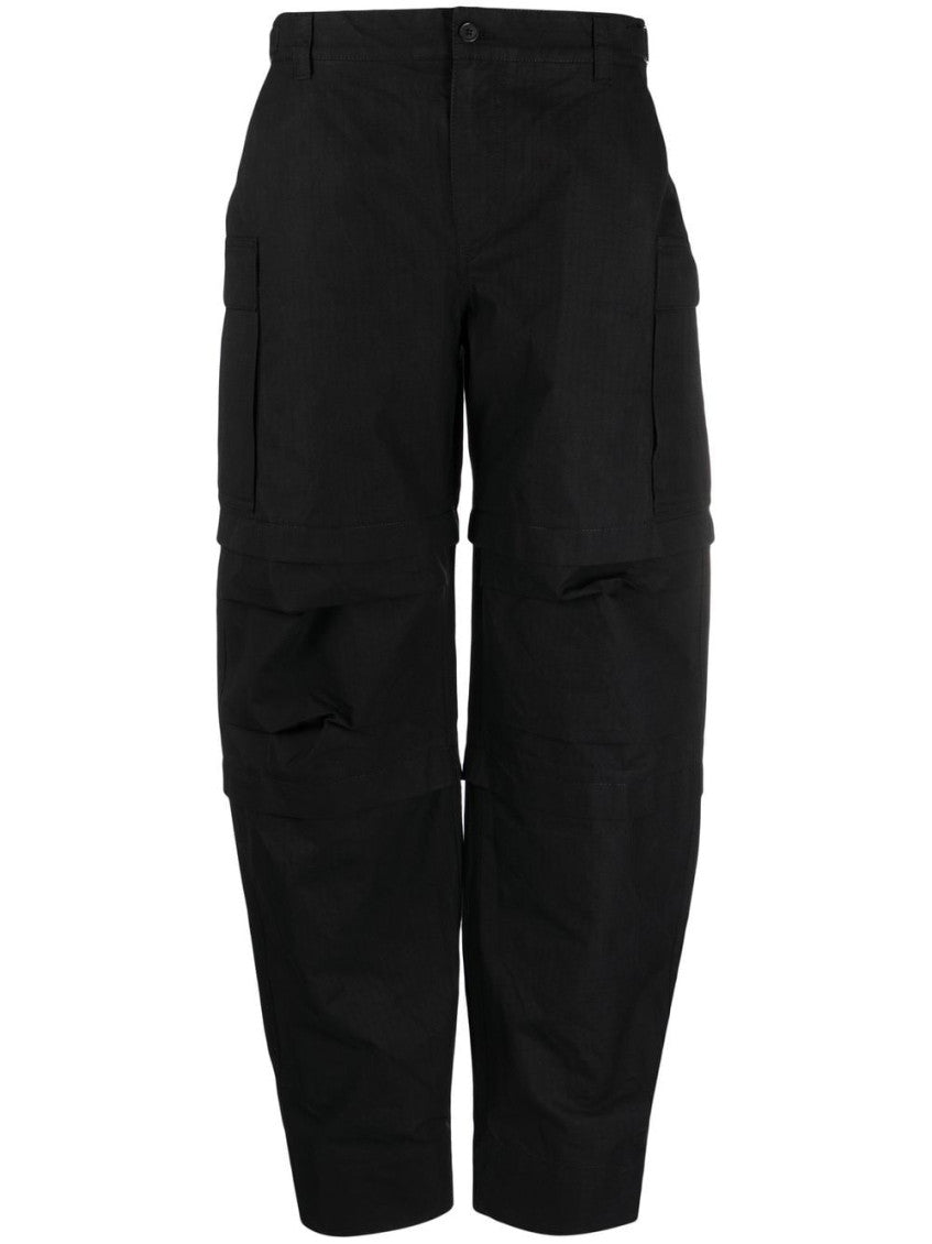 Black Cotton Cargo Trousers 1