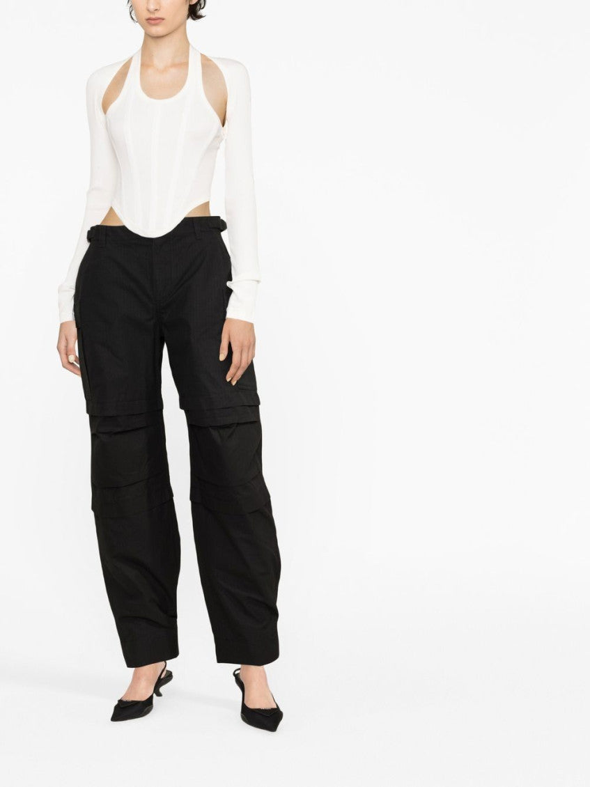 Black Cotton Cargo Trousers 3