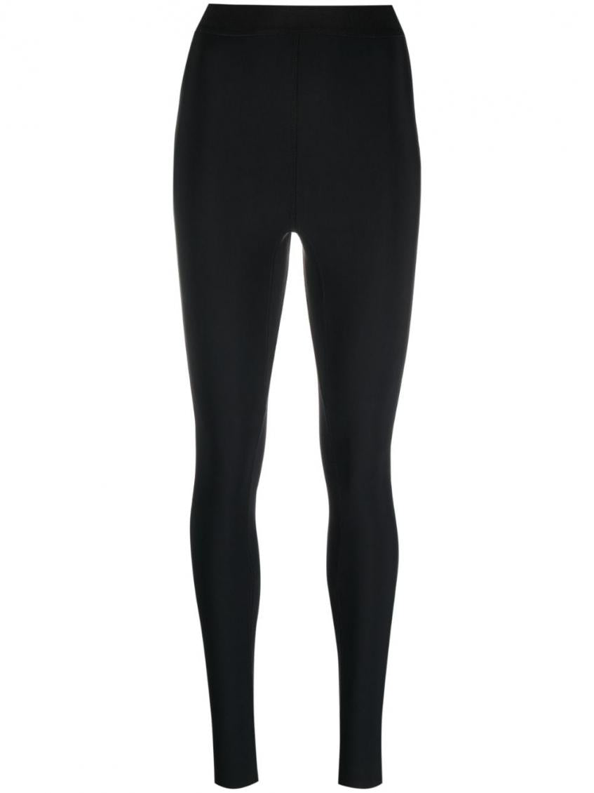 Black High Waist Zipped Leggings 1