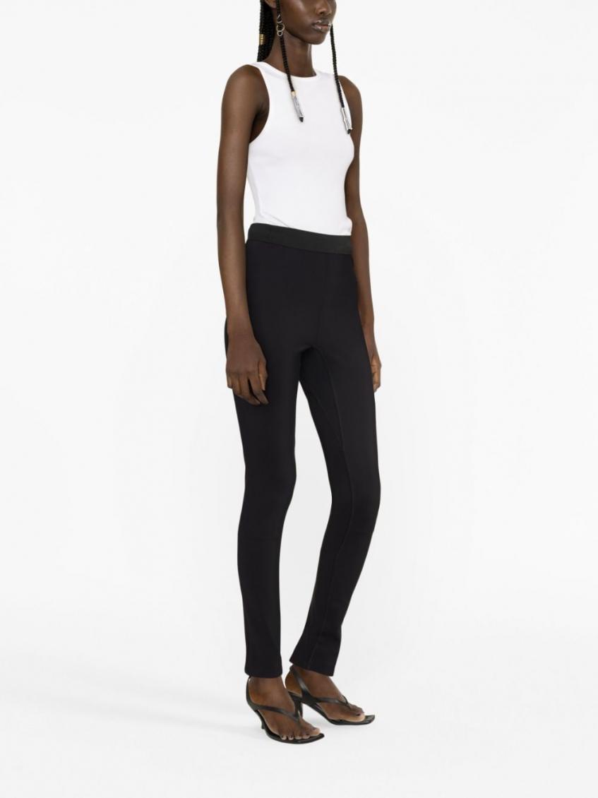 Black High Waist Zipped Leggings 2