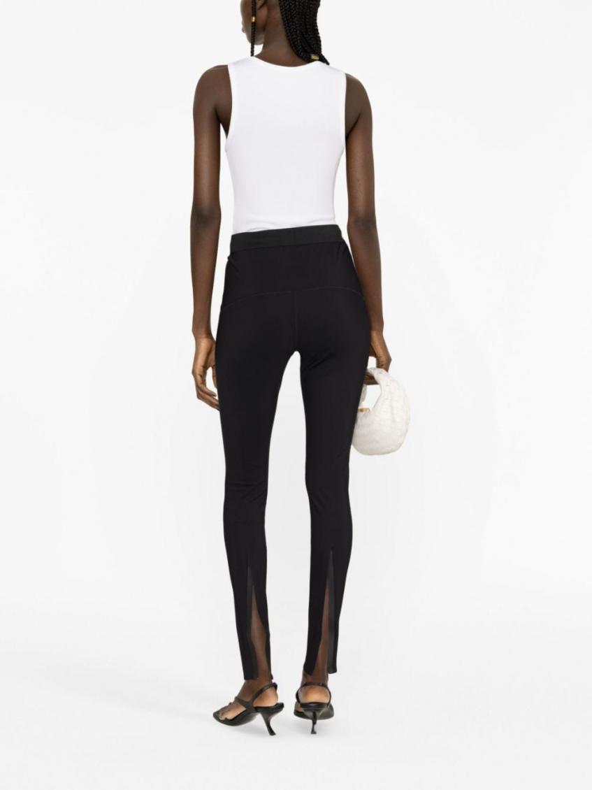 Black High Waist Zipped Leggings 3