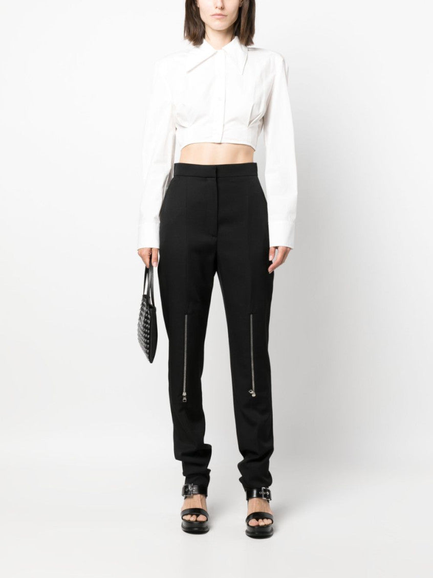 Black Slim Flat Front Pants 2