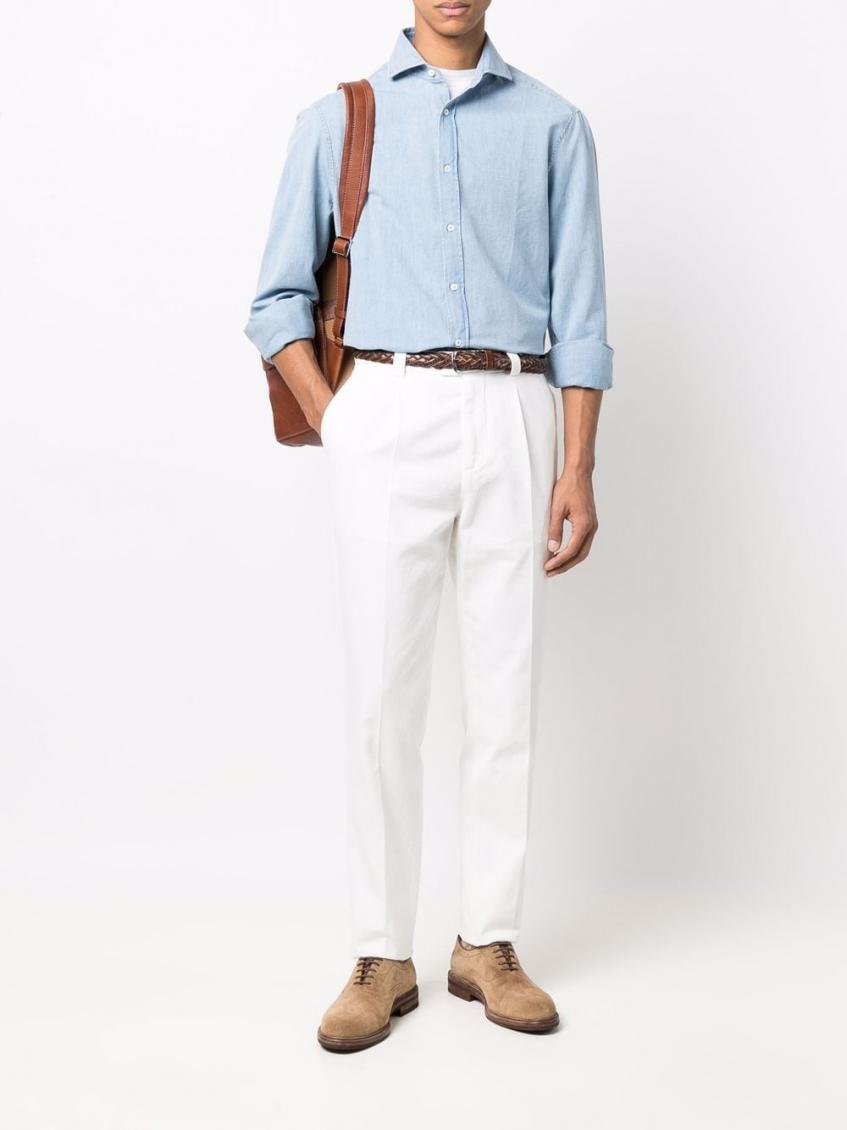 White  Leisure Fit Trousers 3